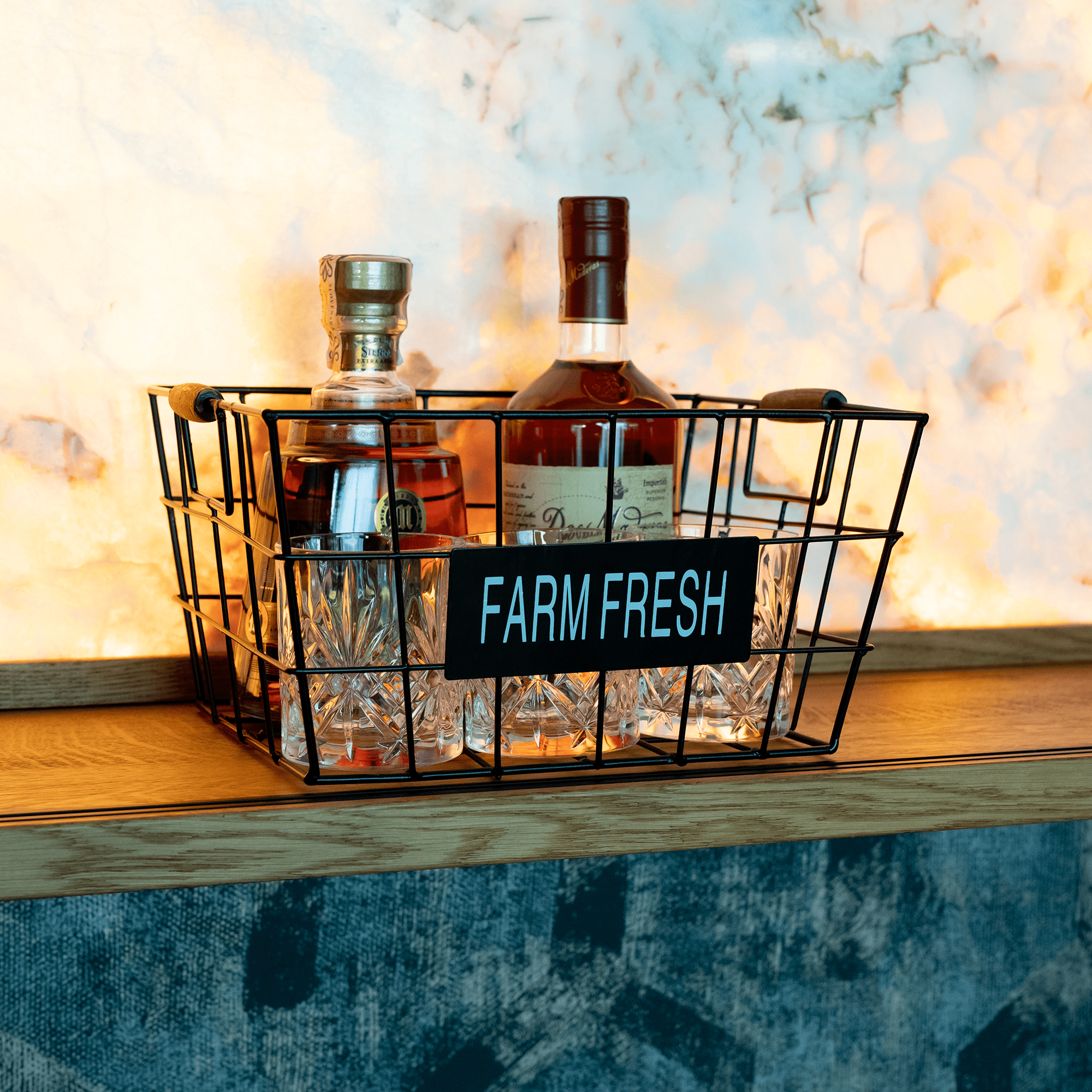 Kovový košík, čierna, RIVAN