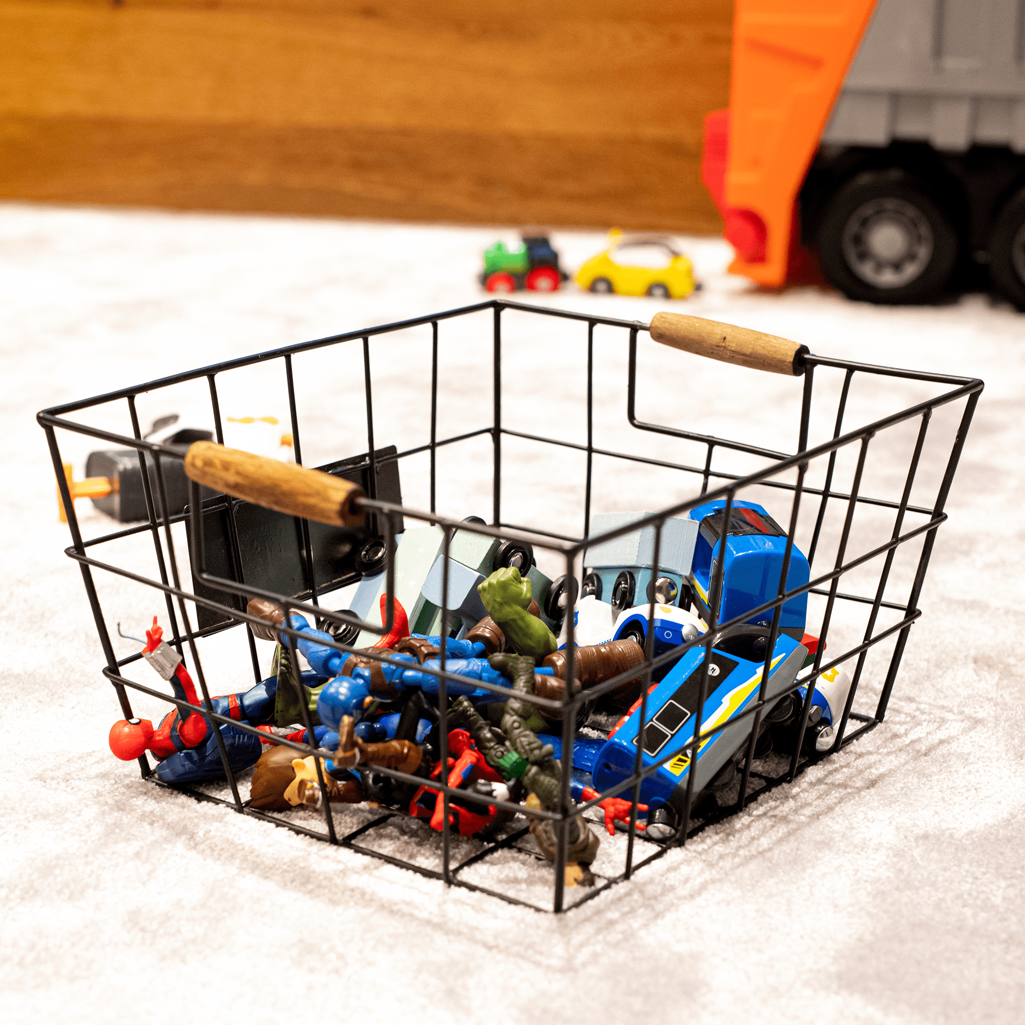 Kovový košík, čierna, RIVAN