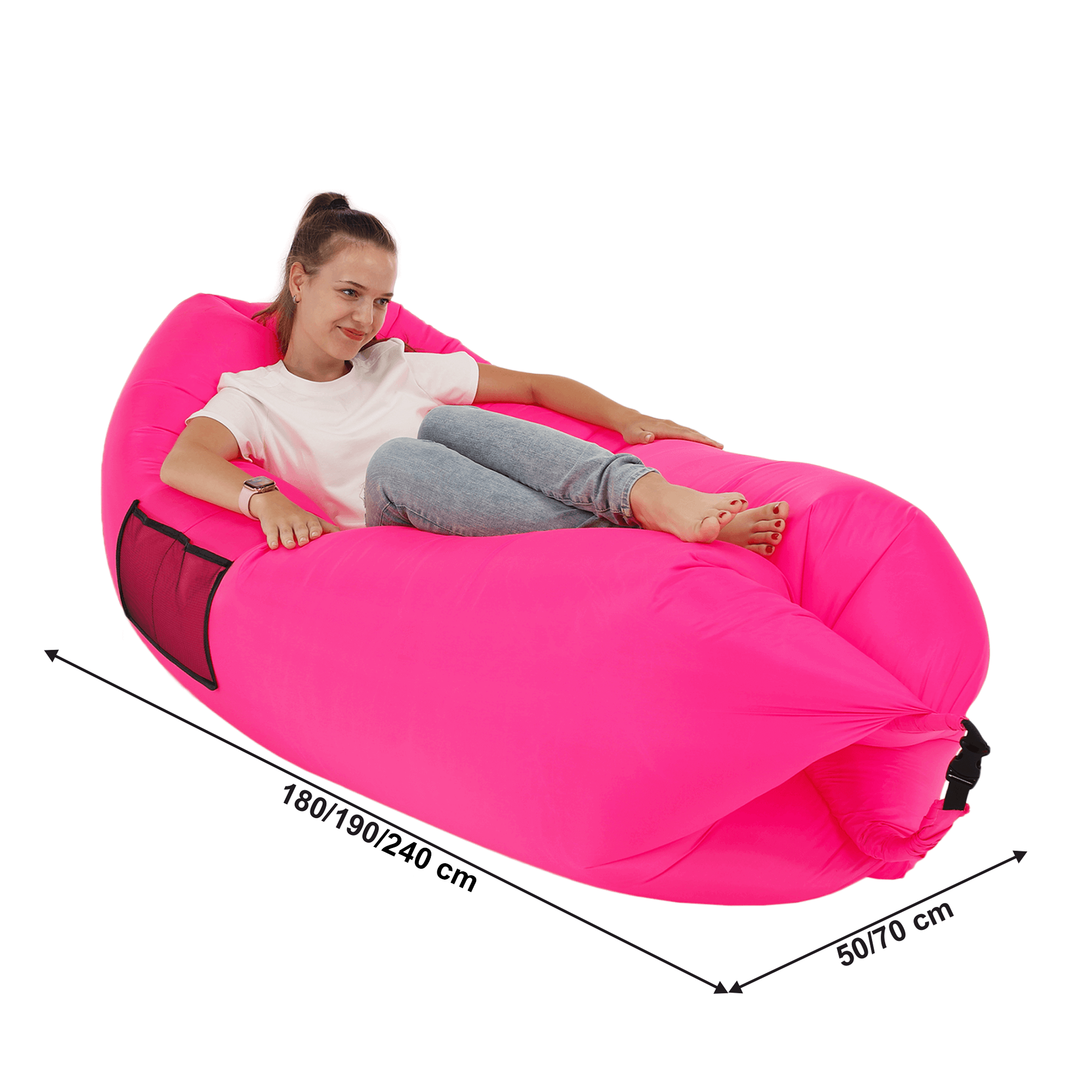 Geantă scaun gonflabilă / geanta leneșă, roz, LEBAG