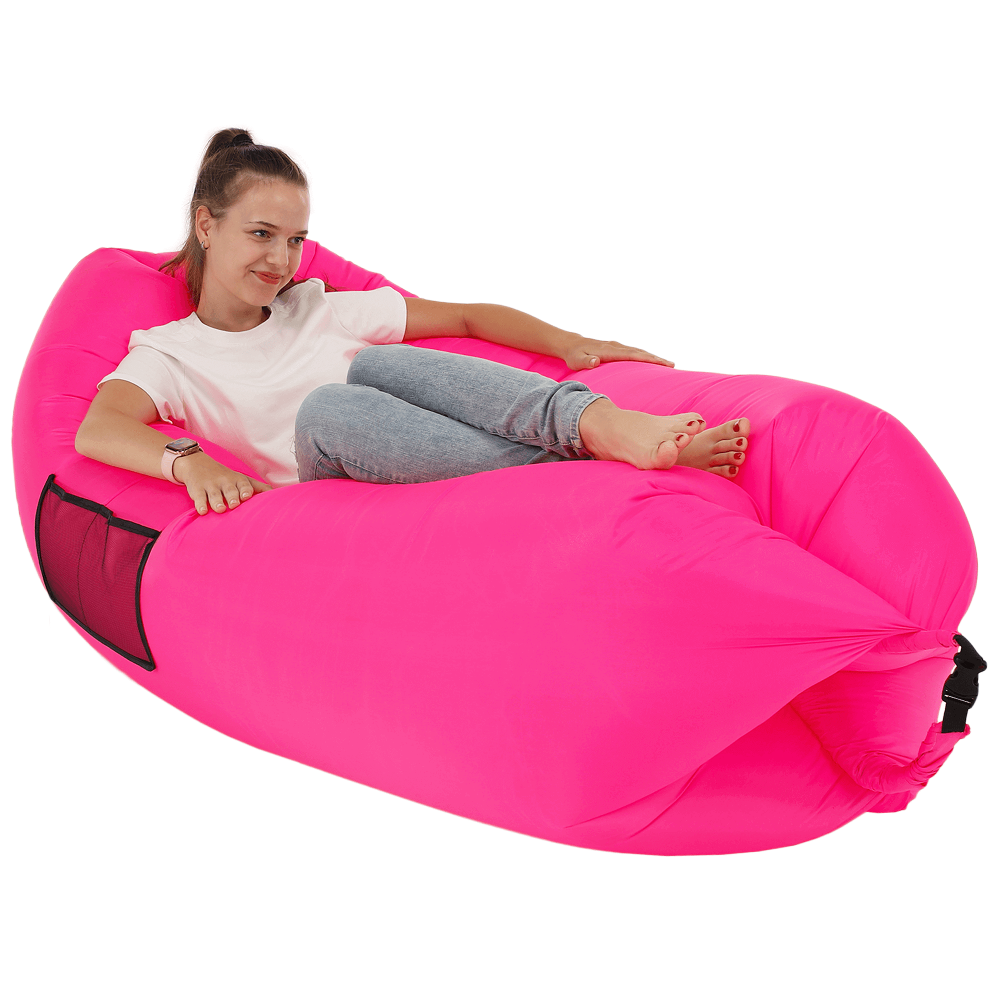 Geantă scaun gonflabilă / geanta leneșă, roz, LEBAG