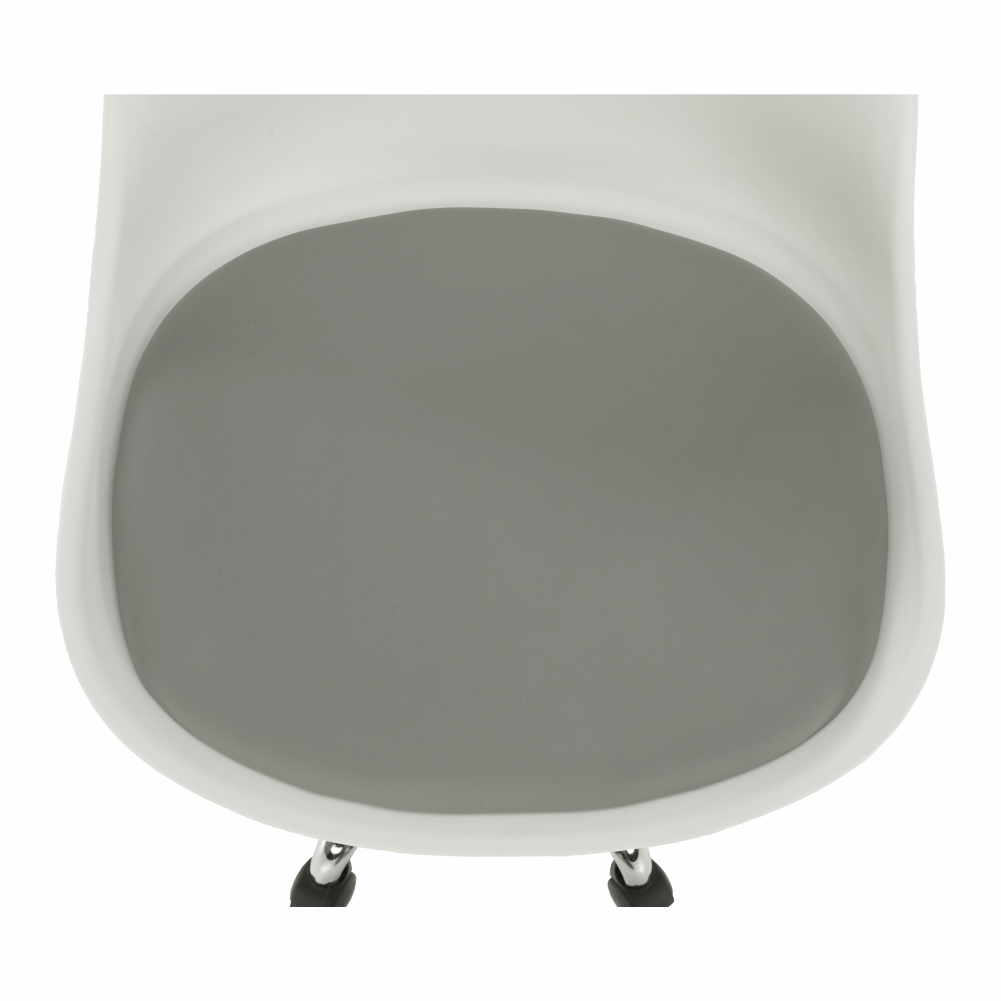 Kancelárska stolička, biela/sivá, DARISA NEW