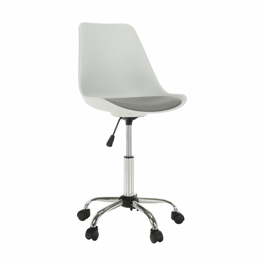 Kancelárska stolička, biela/sivá, DARISA NEW