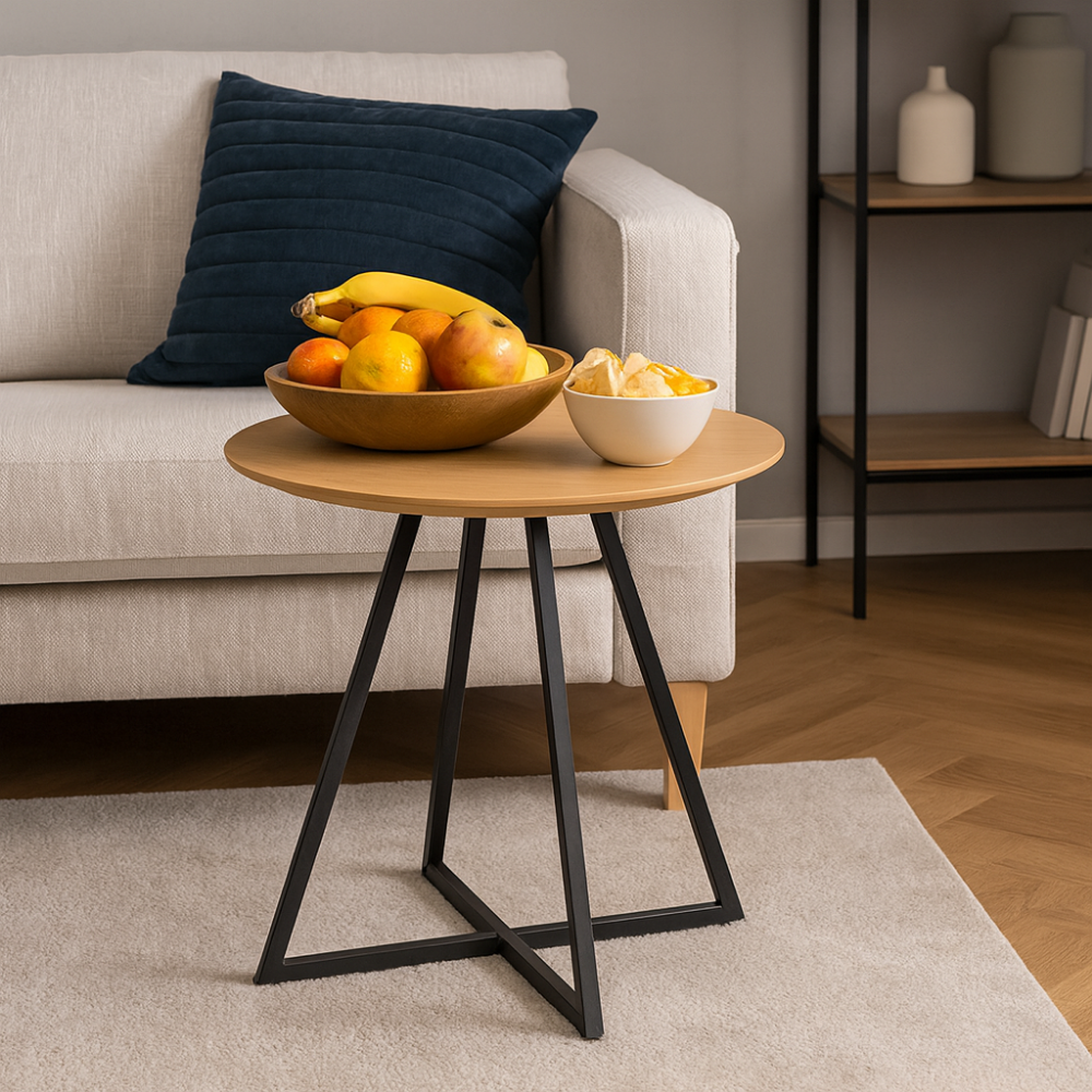 Kisasztal, tölgy/fekete, DELIK Kisasztal, tölgy/fekete, DELIK