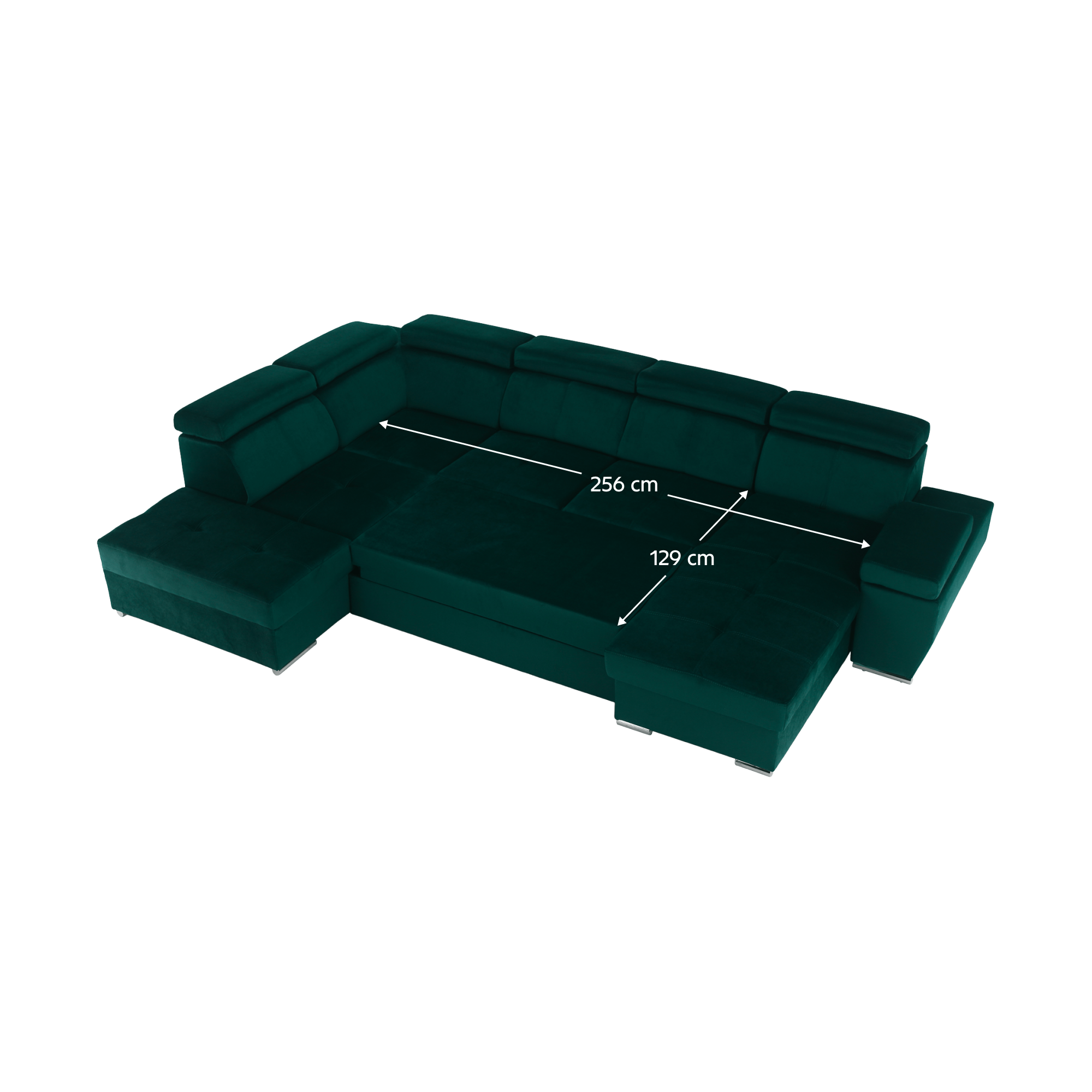 Sedacia súprava, smaragdová, pravá, LAMORA U