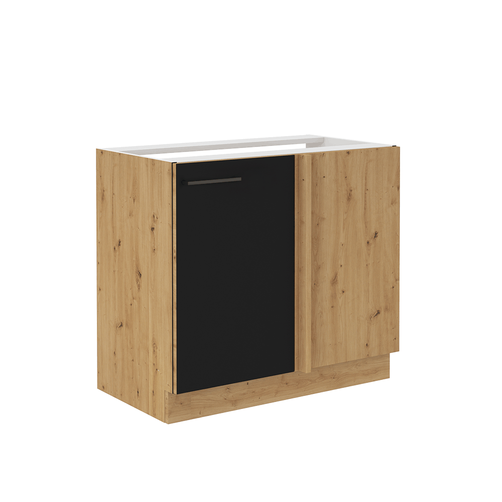 Spodná kuchynská skrinka, čierny mat/dub artisan, MONRO 105 ND 1FFBB