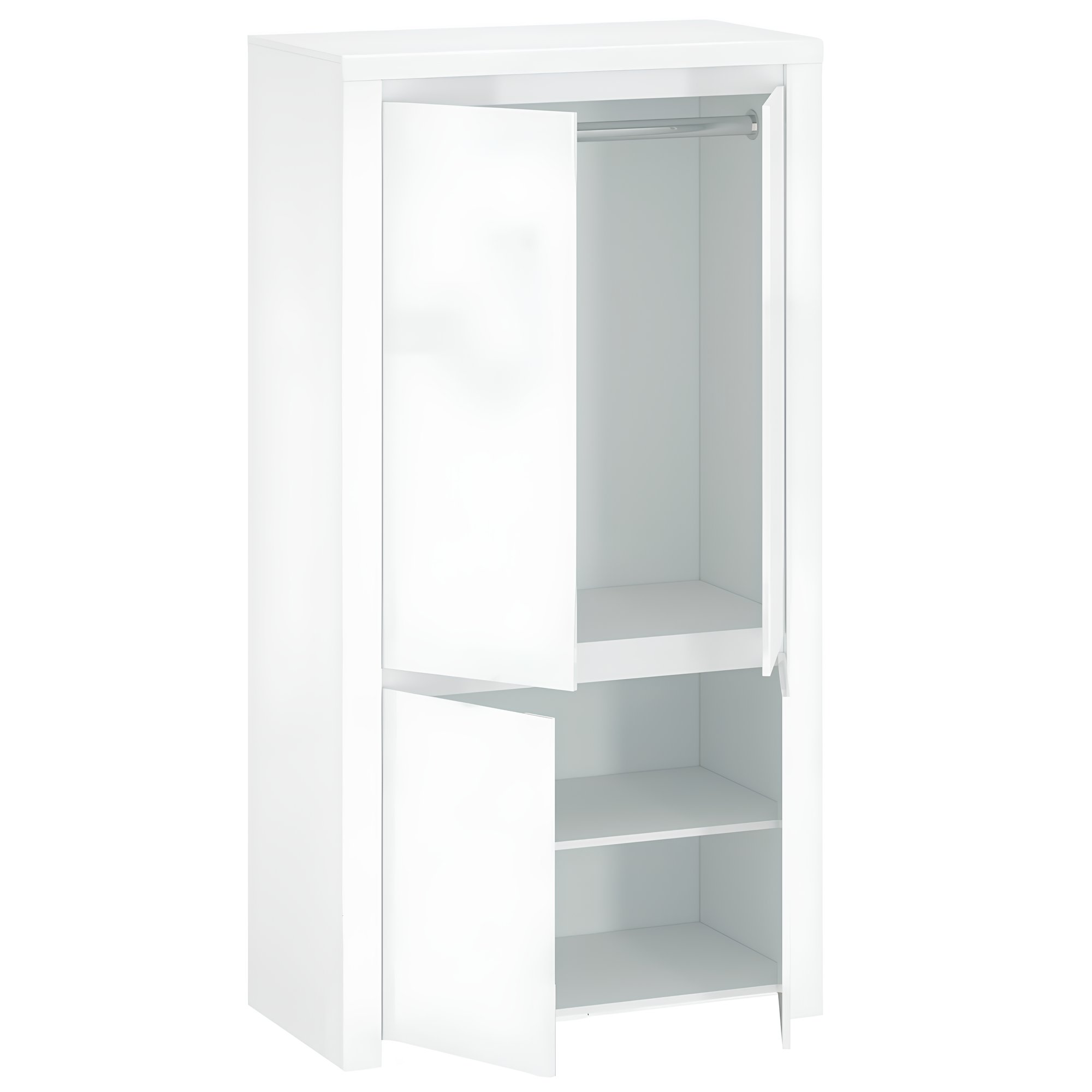 Skriňa 4D, biely lesk, LINDY