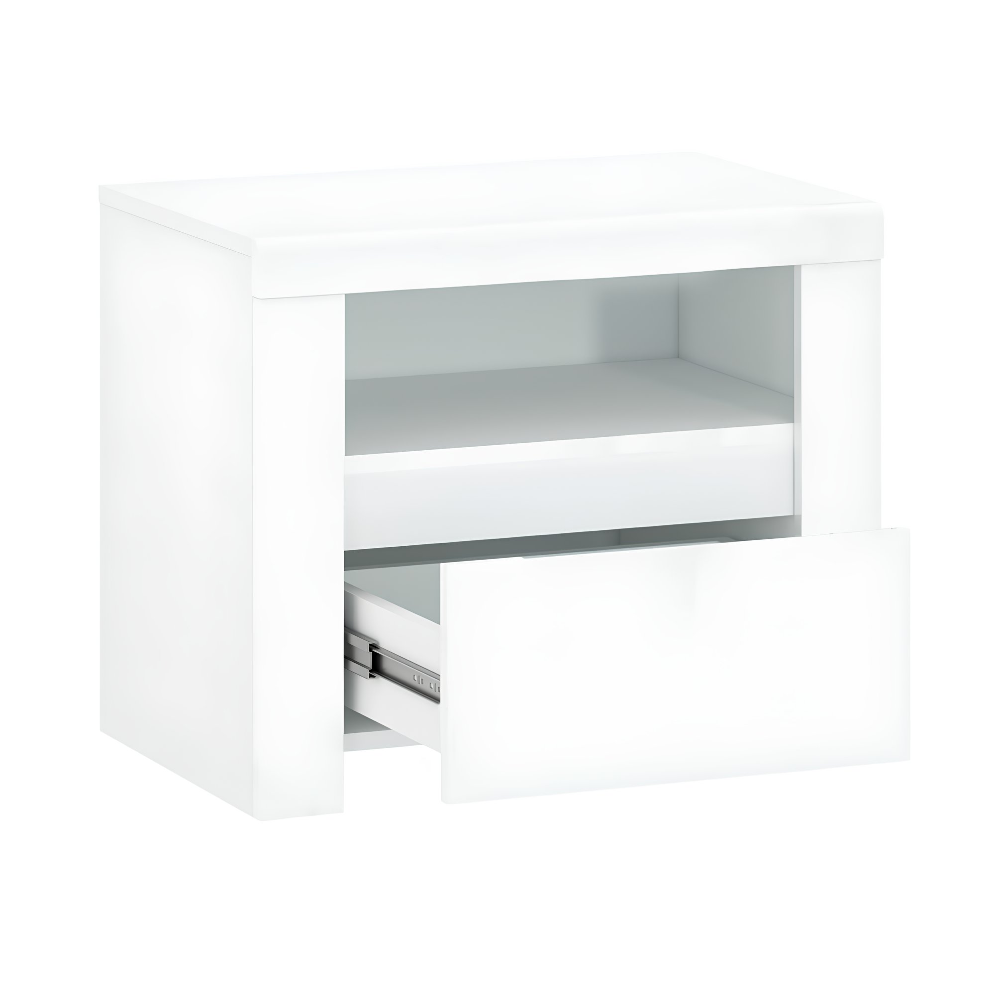 Éjjeliszekrény 1S, fehér fényes, LINDY Éjjeliszekrény 1S, fehér fényes, LINDY