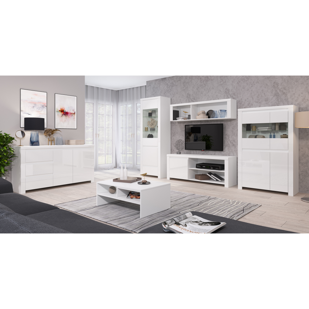 Vitrin 1D1W1S, fehér fényes, LINDY