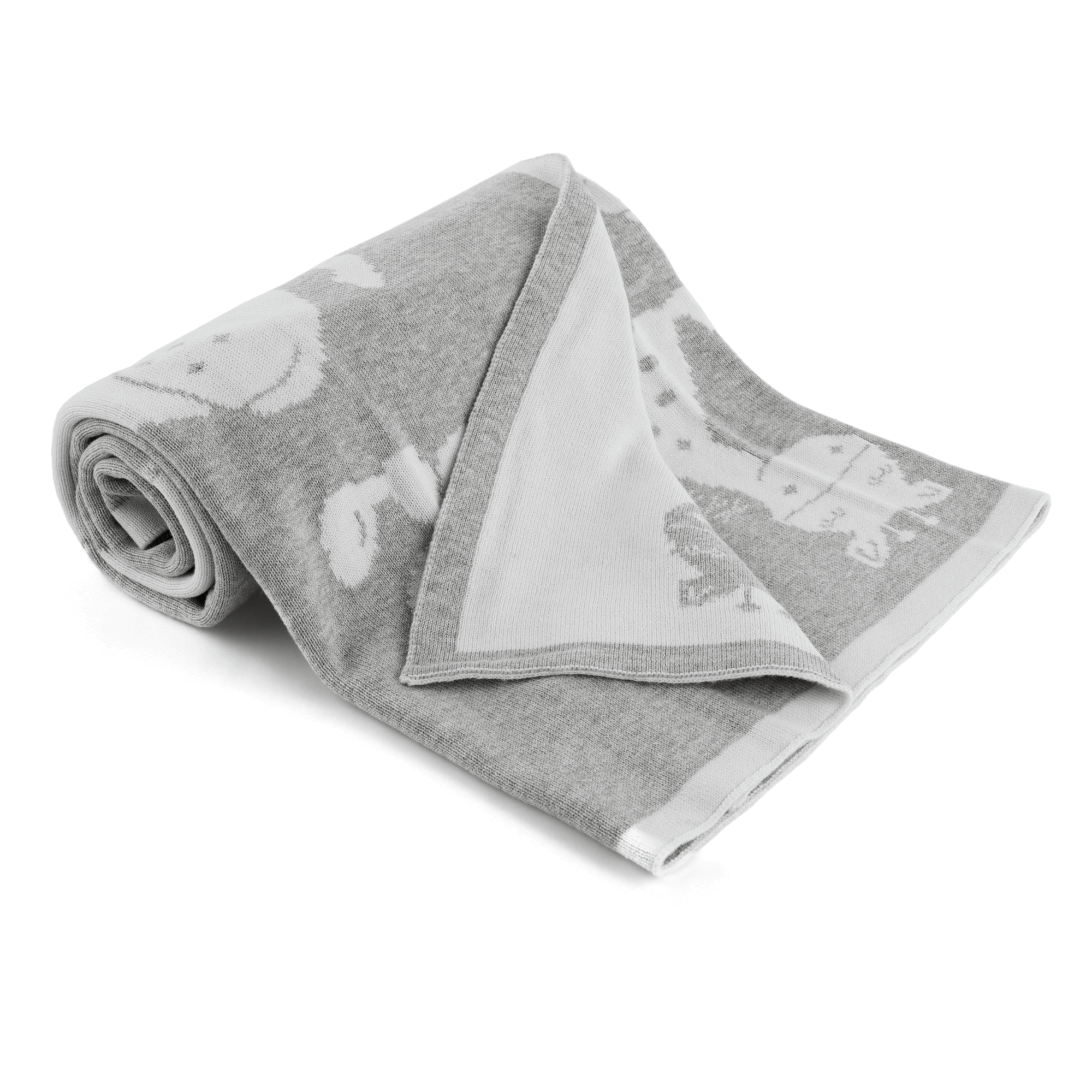 TEMPO-KONDELA ANEYO, pătură din bumbac față-verso, gri/alb, 80x100 cm