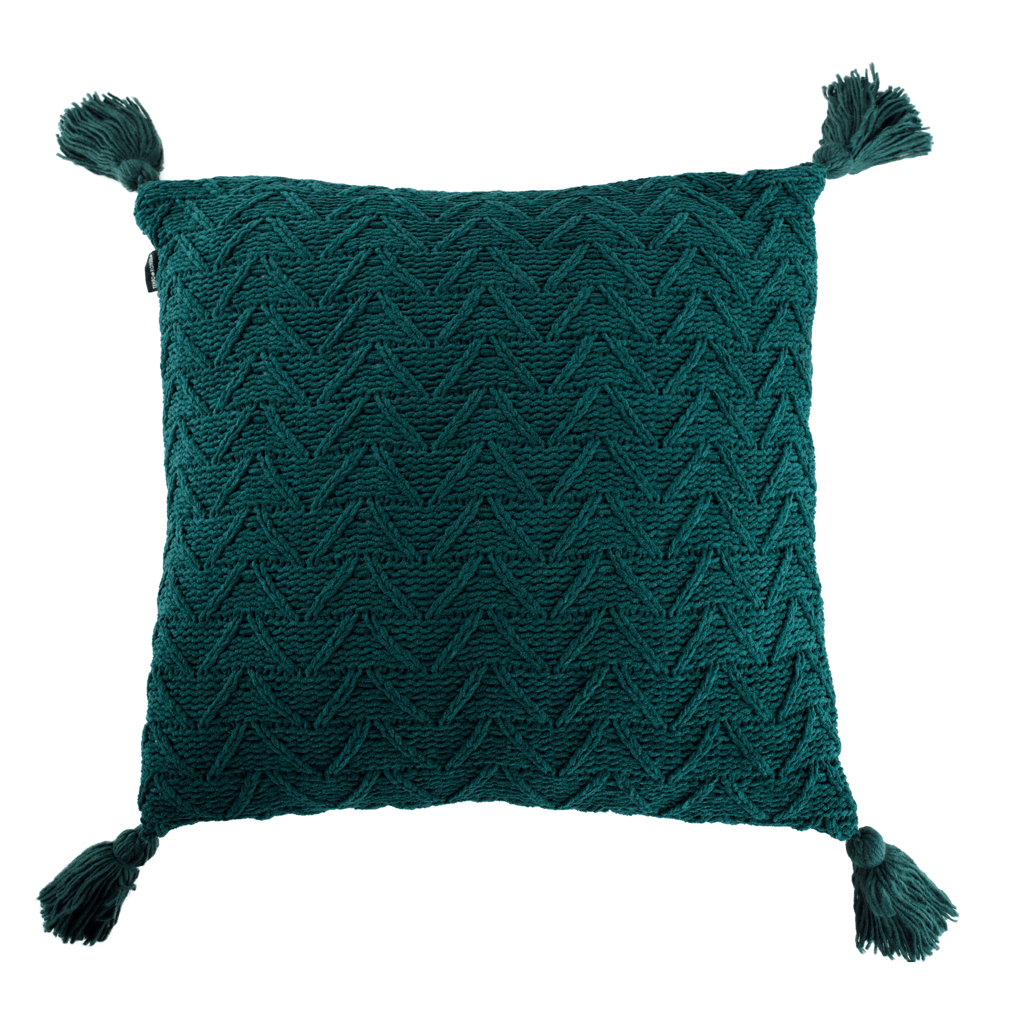 TEMPO-KONDELA USALE, kötött párna, sötétzöld, 45x45 cm