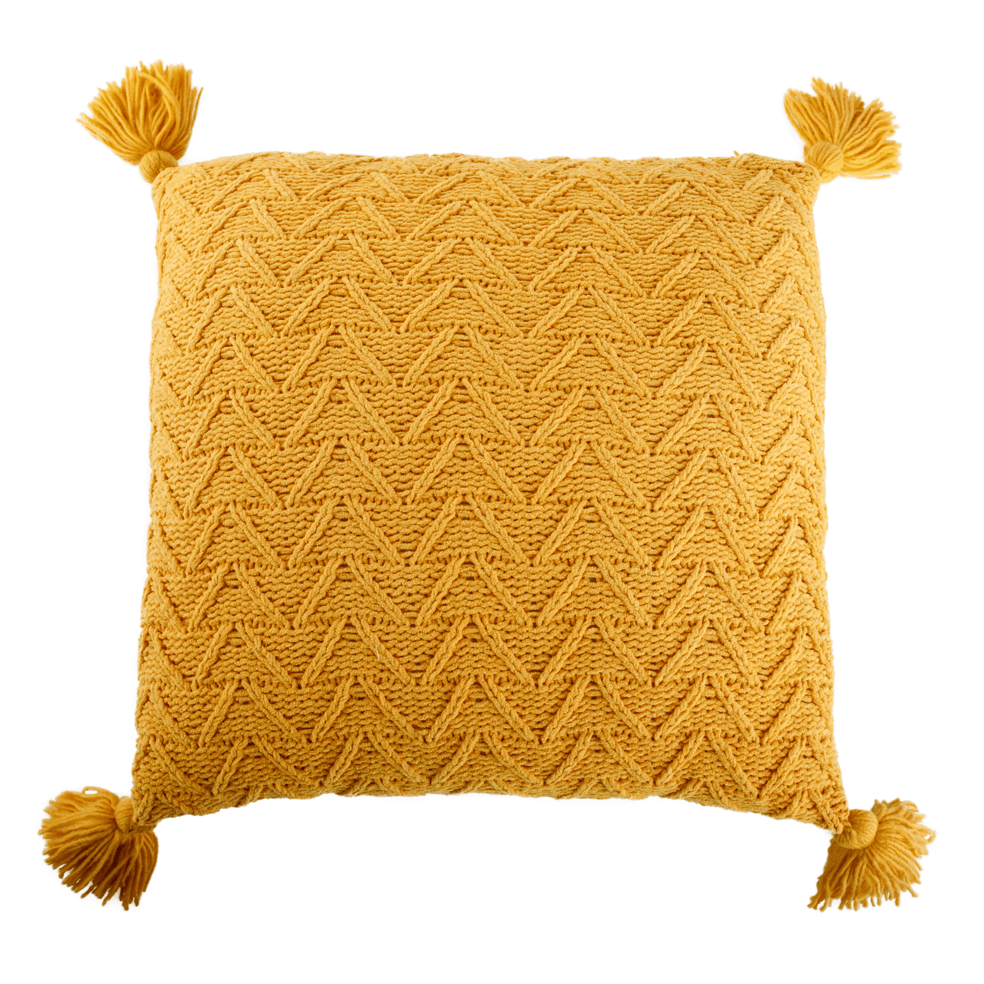 TEMPO-KONDELA USALE, pernă tricotată, muștar, 45x45