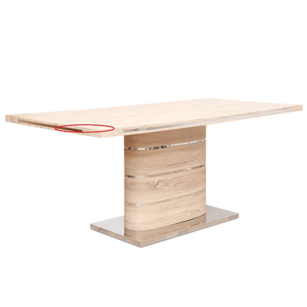 Jedálenský stôl, MDF, dub sonoma, AMAR P3, poškodený tovar