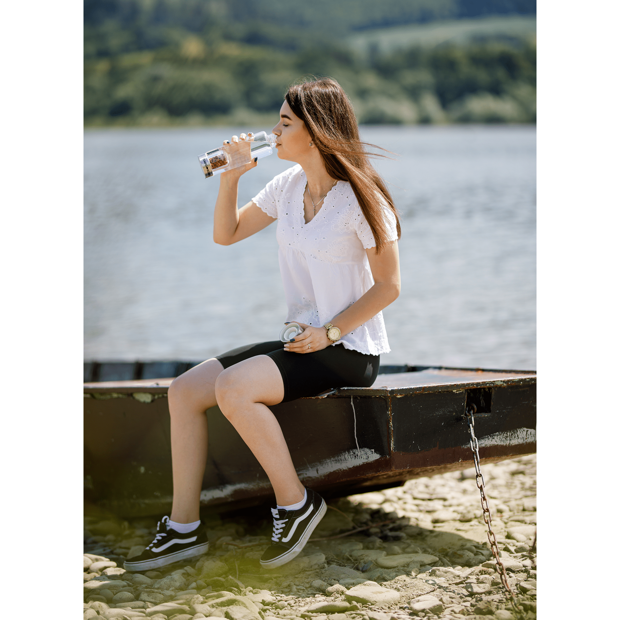 TEMPO-KONDELA CRYSTAL, sklenená fľaša s jaspisom, 500 ml