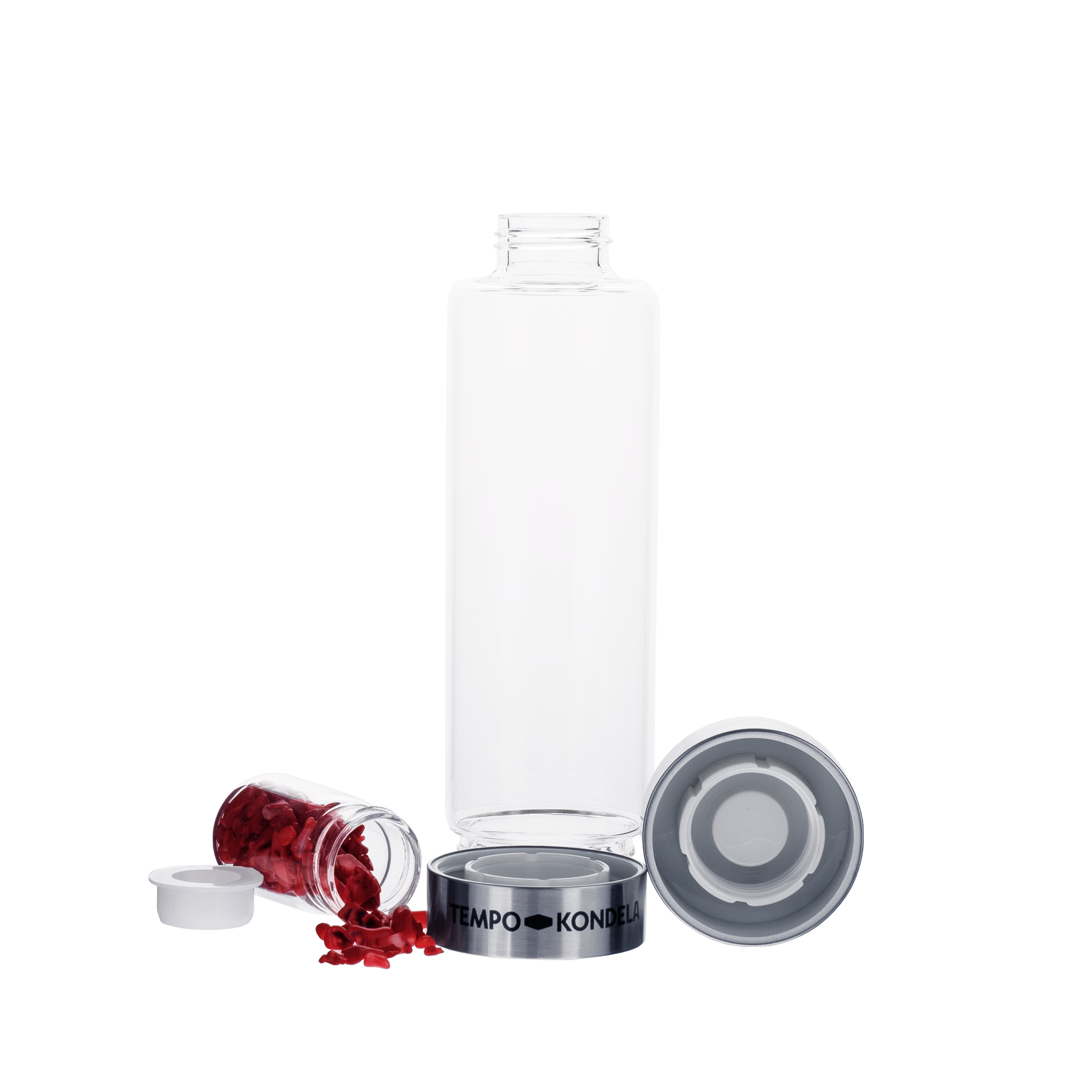 TEMPO-KONDELA CRYSTAL, sklenená fľaša s jaspisom, 500 ml