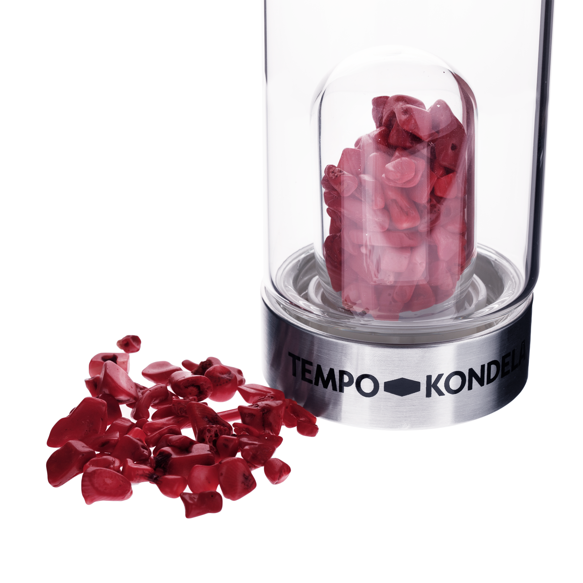 TEMPO-KONDELA CRYSTAL, sklenená fľaša s jaspisom, 500 ml