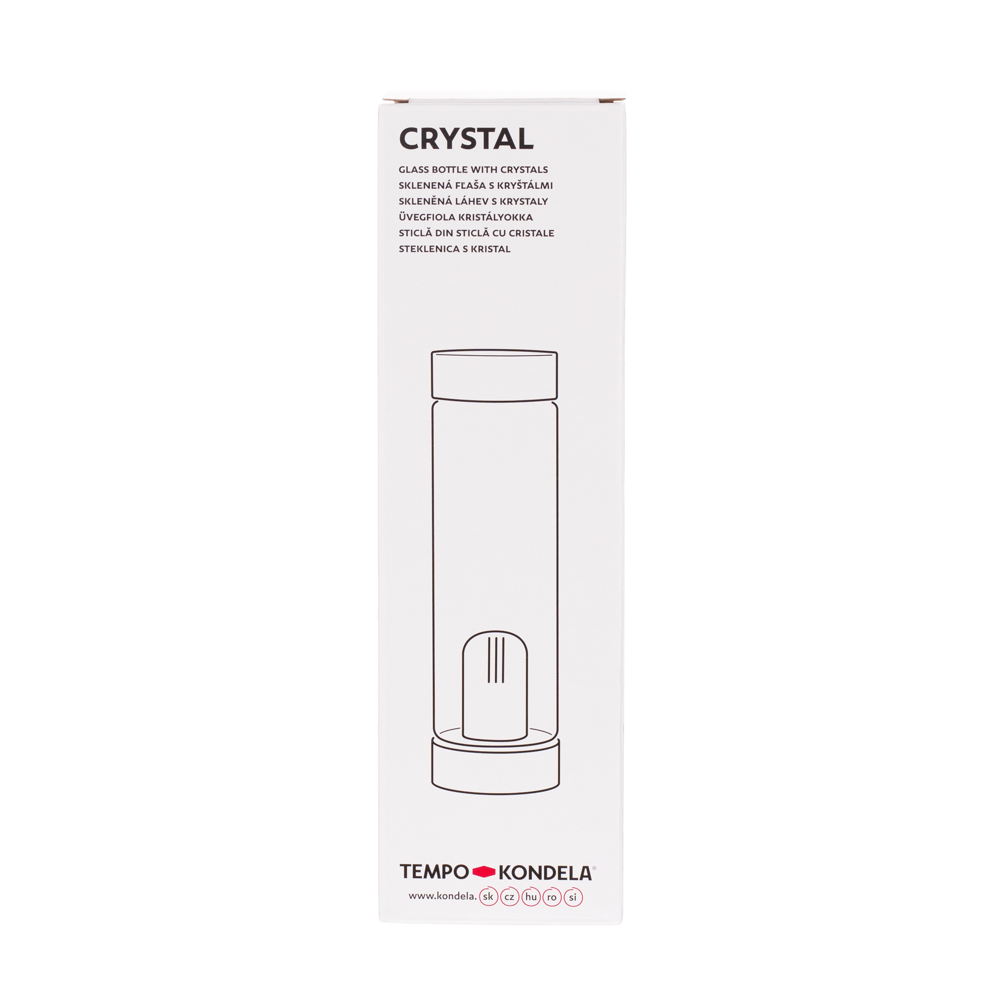 TEMPO-KONDELA CRYSTAL, sklenená fľaša s jaspisom, 500 ml