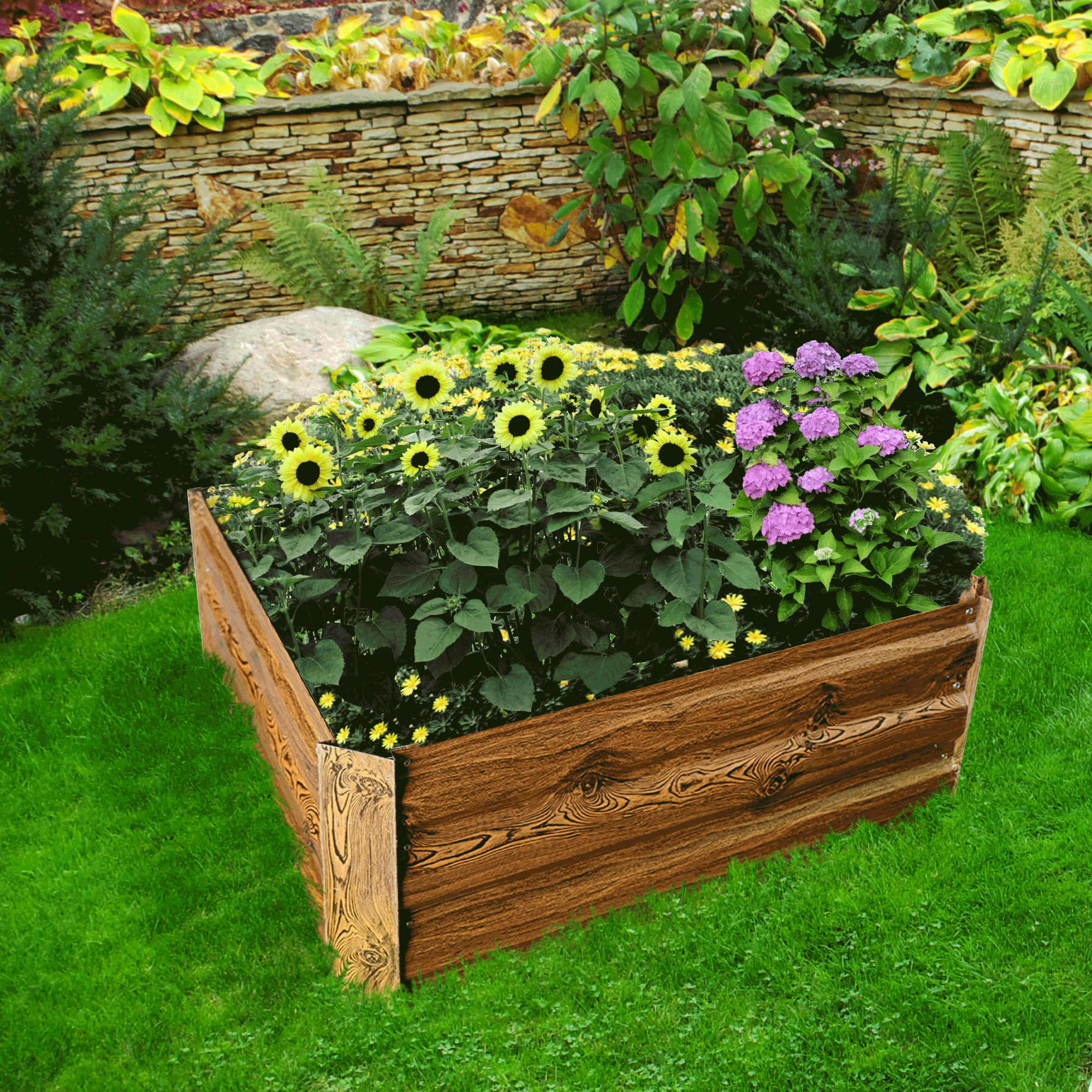 Magasított virágágy, barna, acél, NONKY TYP 2 Magasított virágágy, barna, acél, NONKY TYP 2