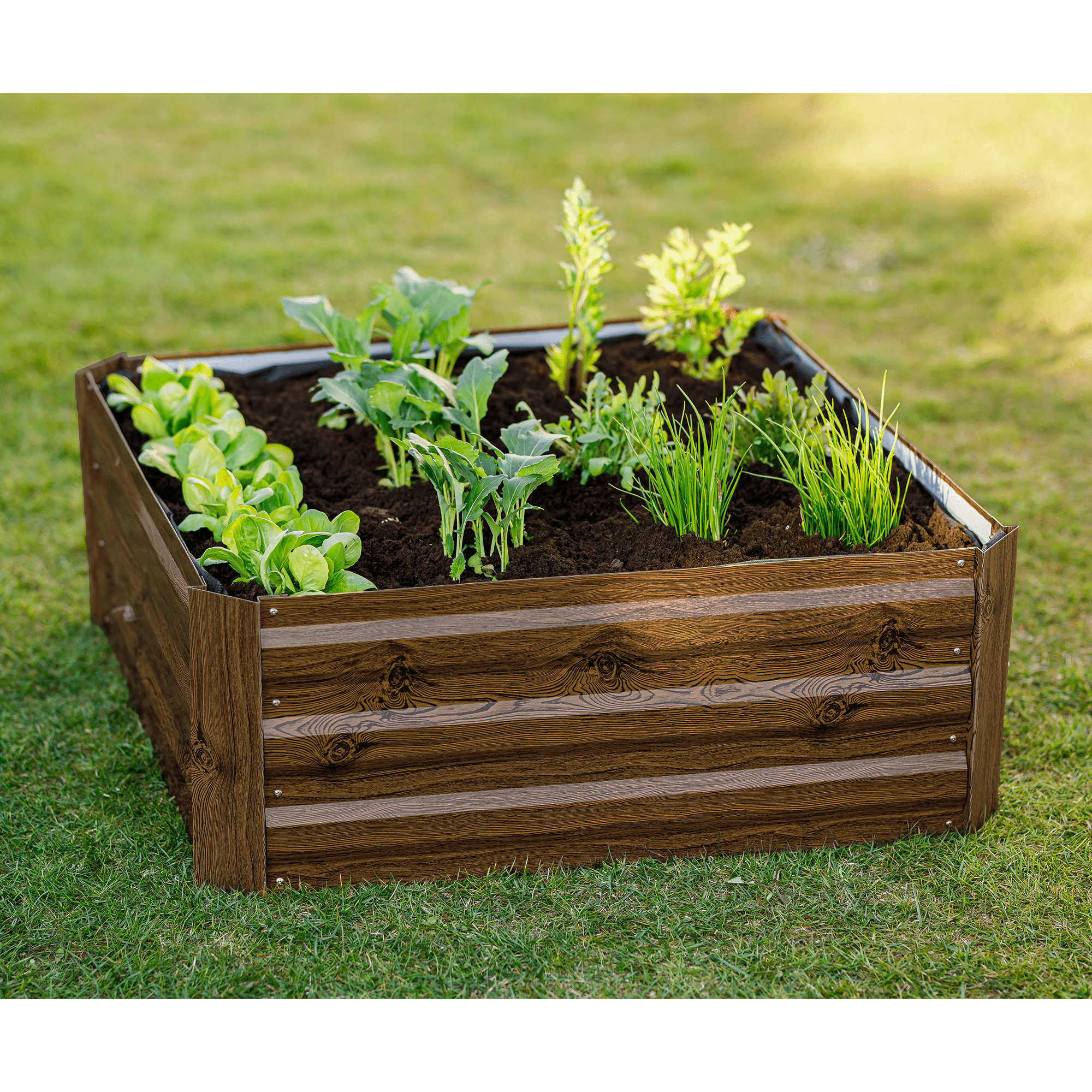 Magasított virágágy, barna, acél, NONKY TYP 3