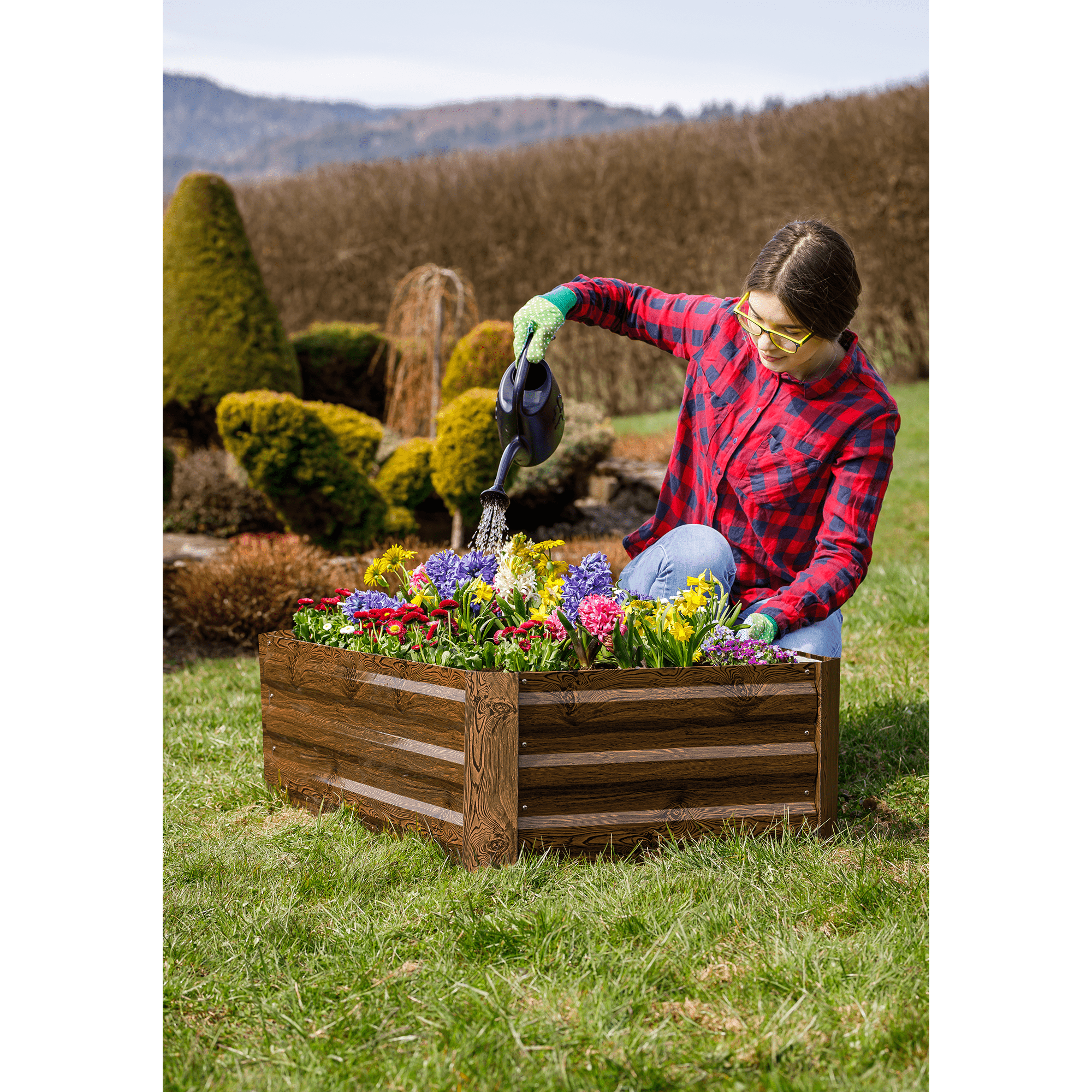 Magasított virágágy, barna, acél, NONKY TYP 5 Magasított virágágy, barna, acél, NONKY TYP 5